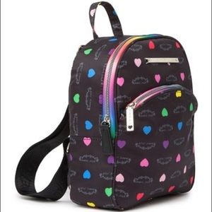 BETSEY JOHNSON RAINBOW HEART PRINT BACKPACK